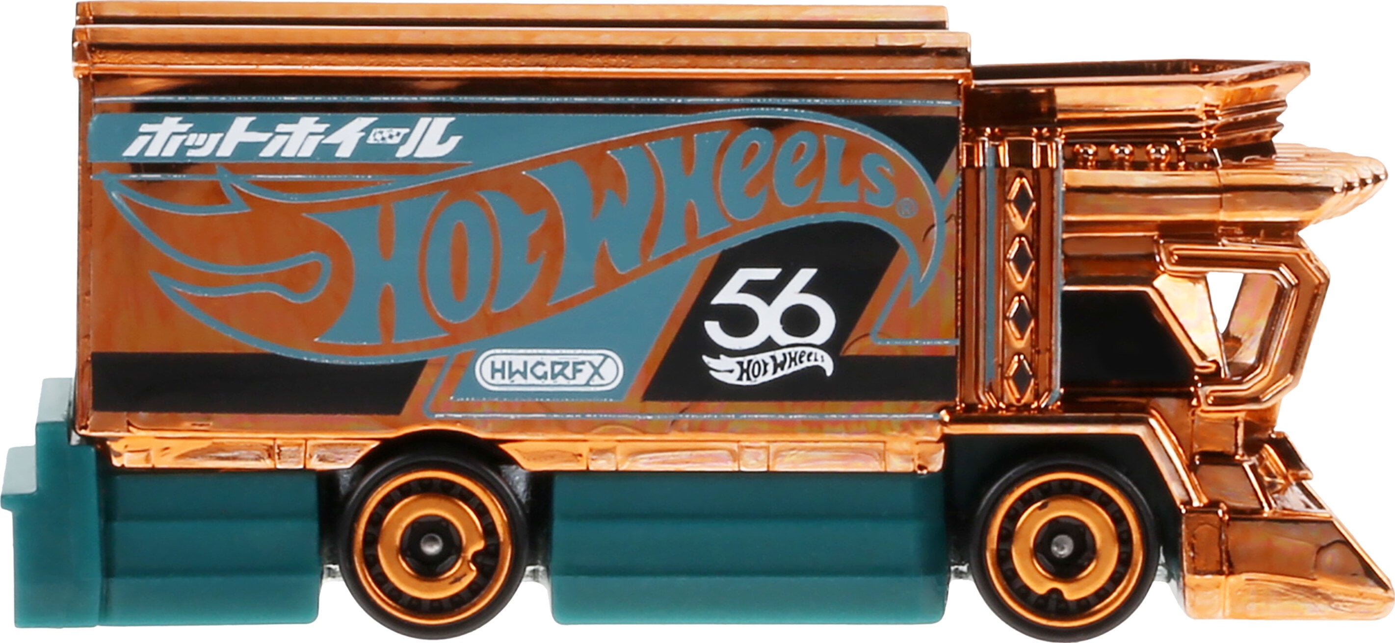 Hot Wheels 1:64 Scale Die-Cast Toy Car or Truck with Turquoise- & Copper-Colored Deco (Styles May Vary)