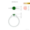 thumbnail image 4 of ANGARA Natural Emerald Engagement Ring with Bar-Set Tapered Baguette Diamonds in 14K White Gold for Women (Size-5mm) | May Birthstone, Anniversary, Jewelry Gift for Women | Natural Emerald Ring, 4 of 8