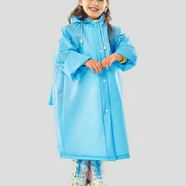 Wdhugt Raincoats for Kids Reusable Rain Ponchos With Hood And Sleeves Waterproof Rain Coats for Boys And Girls Raincoat With Schoolbag Bit