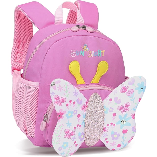 Mochila Infantil Mochila Pequeña para Niñas, Mochila Preescolar De Jardín De Infantes con Correa para El Pecho para 1-5 Años, Mariposa