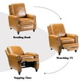 thumbnail image 4 of HULALA HOME Cigar Mid-century Genuine Leather Recliner with Nailhead Trim by  BEIGE, 4 of 5