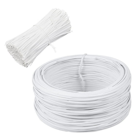 55 Meters White Coated Iron Binding Wire Thread for Electric Cord Light Tie Cable