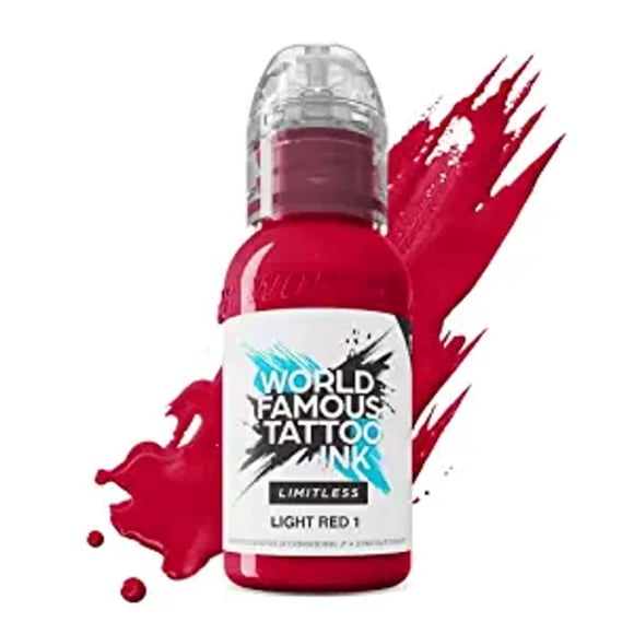 World Famous Tattoo Ink Limitless - Light Red 1 - Professional Tattoo Ink & Tattoo Supplies - Skin-Safe Permanent Tattooing in Bold Shades - Vegan & Non-Toxic (1 oz)