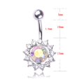 thumbnail image 5 of jiaroswwei Floral Rhinestone Pendant Sexy Women Barbell Navel Ring Body Piercing Jewelry, 5 of 6
