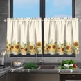 thumbnail image 5 of Blue Sky Kitchen Tier Curtains White Cloud Half Window Curtains 24 Inch Length Rod Pocket Small Window Curtains Treatment for Living Room Bedroom Decorations for Home, 5 of 6