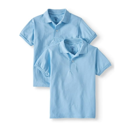 Jerzees Boys School Uniform SpotShield Short Sleeve Polo, 2 Pack (Little Boys & Big Boys)