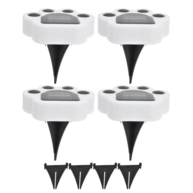 Lámpara enterrada con forma de pata de luz Solar LED de 4 Uds. Con enchufe de tierra para patio, jardín, césped, paisaje, luz blanca