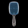 thumbnail image 1 of Peine de masaje hueco de malla dorada transparente con destellos para cabello sin nudos, peine de forma esponjosa de doble uso seco y húmedo, 1 of 6