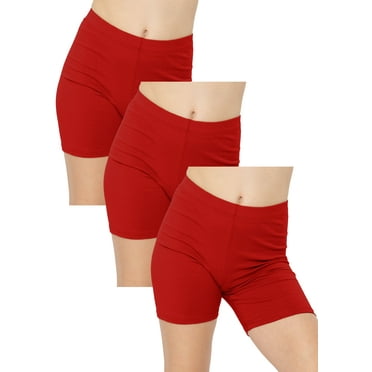 Stretch Is Comfort Girl's Cotton Biker Shorts | 3 Pack | Child Size 2-16