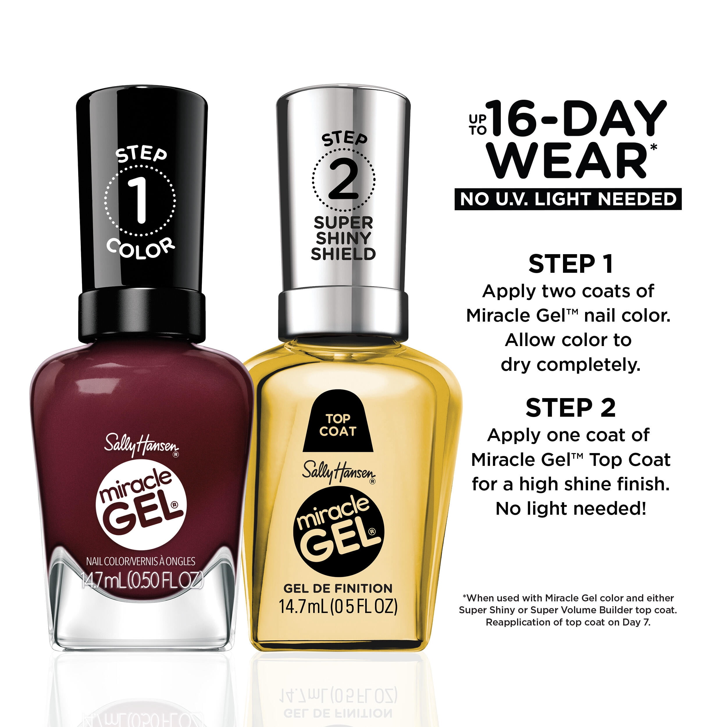 Sally Hansen Miracle Gel, Supercharged Glam Downtown Rush, Long-Lasting Gel Nail Polish, 0.52oz