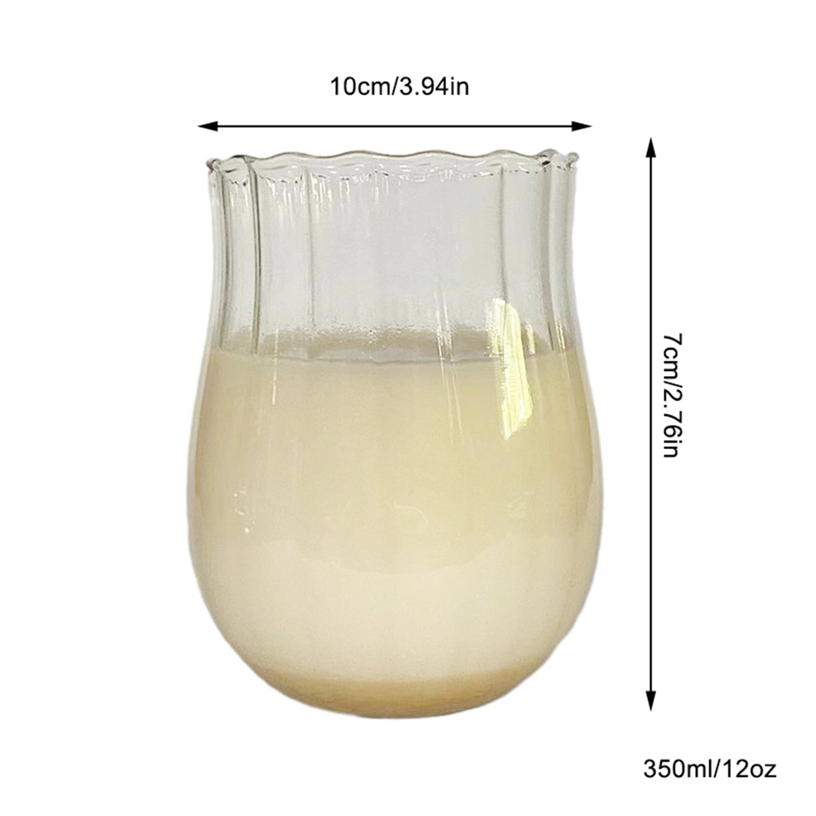 Cute Wine Glasses for Iced Coffee Juice 12oz Tulip Shape Vintage Drinking Glassware  for Iced Coffee Juice Beverage Milk B