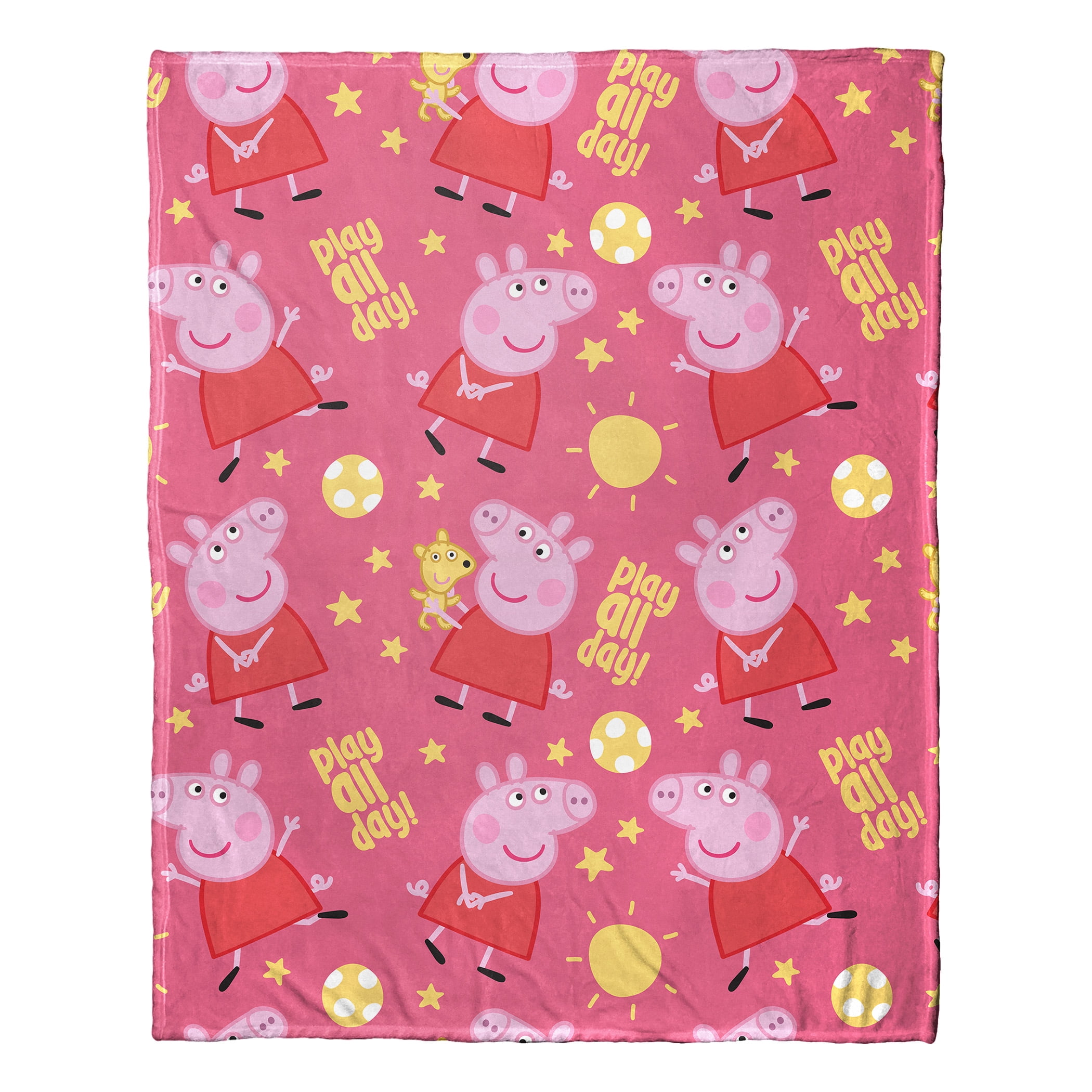 Peppa Pig Playful Peppa Kids Silk Touch Throw Blanket with Plush Hugger – Ultra Soft Plush Character Pillow for Kids