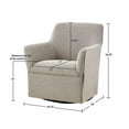 thumbnail image 6 of Augustine Swivel Glider Chair, Grey Fabric Accent Chair for Living Room, 360° Swivel, Solid Wood Frame, 300lb Capacity, No Assembly Required. Perfect for relaxation!, 6 of 8