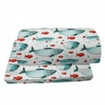 thumbnail image 4 of Fish Foot Rest, Subaquatic Animal Pattern on Dotted Background Ocean Inhabitants with Scales, Non-Slip Backing Ergonomic Memory Foam Leg Support for Office, Orange and Pale Blue, by Ambesonne, 4 of 5
