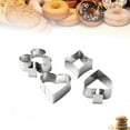 thumbnail image 3 of TaTaai 3Pcs Cookie Cutter, Stainless Steel Cookie Cutters Playing Card Cake Biscuit Decorating Bakeware Tool Diamonds Spade Club Heart Shape, 3 of 5