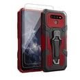 thumbnail image 1 of vvoo for LG K51 Phone Case,with Tempered Glass Screen Protector [2Pack] Heavy-Duty Military Grade 15ft. Drop Tested Protective Case for LG K51 -RED, 1 of 4