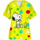 thumbnail image 2 of Blusa de hospital con cuello en V y dibujo animado de Snoopy para mujer, blusa fina de enfermera para mujer, blusa de manga corta, túnica para el cuidado de la salud, 2 of 5