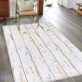 thumbnail image 3 of White Wooden Plank Area Rug 4'x6', Country Vintage Farmhouse Wood Grain Washable Non-Slip Rugs, Low Pile Large Carpet for Living Room Bedroom Dining Room Kitchen Office Indoor Mat, 3 of 9