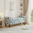 thumbnail image 4 of HL Home Furnishings Rolled Arm Storage Ottoman in Blue Floral Bonsai, 4 of 10