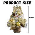 thumbnail image 5 of Christmas Tree, Red White Ornament Decorations with Pine Cones, Snow Flocked Mini Christmas Tree with Lights, 5 of 5