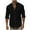 Black, variant on JURANMO Mens Casual Cotton Shirts Long Sleeve Button Down Shirts Solid Color Stand Collar Shirts Deals of the Day White S