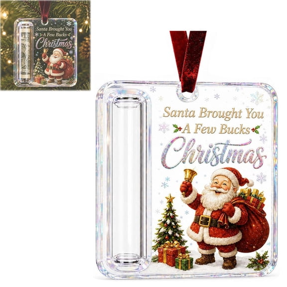 Christmas Cash Gift Ornament, Acrylic Christmas Money Holder Ornaments for Gifting Cash, Funny Ways to Gift Money for Xmas Tree