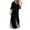 Black, variant on Summer Maxi Dresses for Women V-Neck Long Sleeve Button Down Shirts Casual loose Side Split Blouse Dress with Pockets