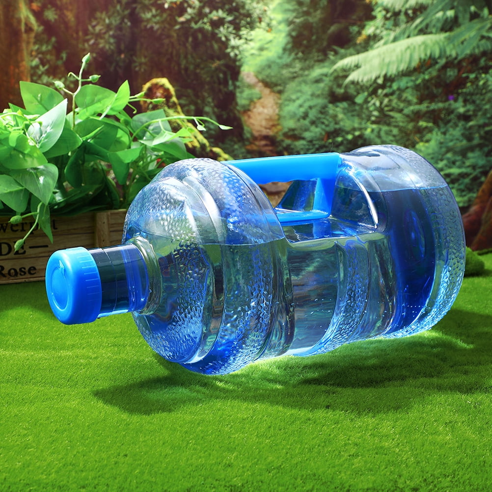NISHUNA 2 Pieces Water Jugs Round PET Plastic Water Bottle Portable Water Jug with Handle 5L/Pcs