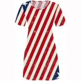 thumbnail image 4 of ICHUANYI Clearance Women Casual V-Neck Short Sleeve Summer Print Knee-Length Dress For Beach(White, XXL) ICHUANYI WER2023081508035, 4 of 5
