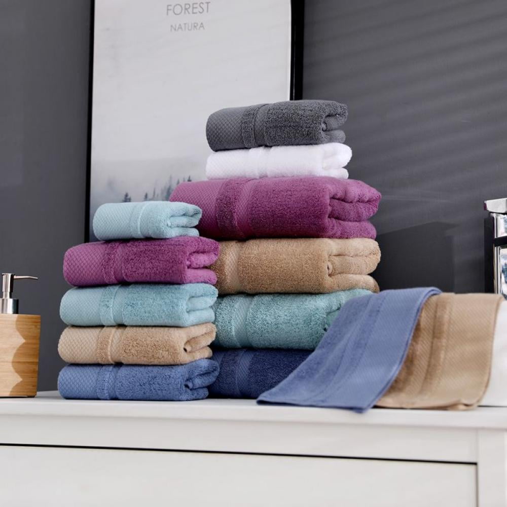 Clearance Sale! Luxury Thick Soft Absorbent Egyptian Cotton Towels Bath Face Washing Towel, Men's, Size: 34x75cm, Purple