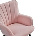 thumbnail image 3 of Yaheetech Modern Upholstered Fabric Accent Chair, Pink, 3 of 9