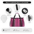 thumbnail image 4 of Disketp pink and black argyle Bolsa de Viaje Tipo Duffle, Bolso de Mano para Fin de Semana para Mujer, Bolsa de Gimnasio Ligera para Hombre, Esencial para Viajes, 4 of 7
