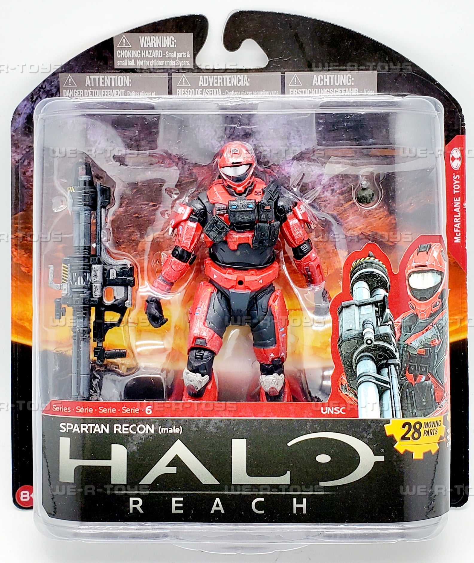 Halo Reach Series 6 Spartan Recon Male Team Red Action Figure 2012