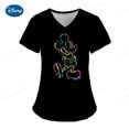 thumbnail image 1 of Pocket Nursing Scrub Uniform Ladies V-neck Care Workers Nurse Working Medical Uniforms Blouse Disney Mickey Mouse Print TopsS Gao Jinjia LED, 1 of 2
