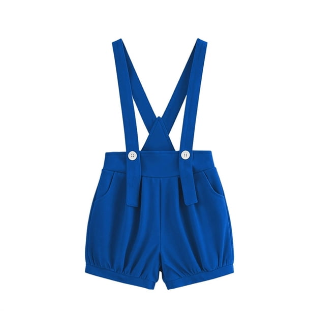 Odeerbi Niños Niñas Verano Total Shorts Dance Party Performance Suspenders Shorts