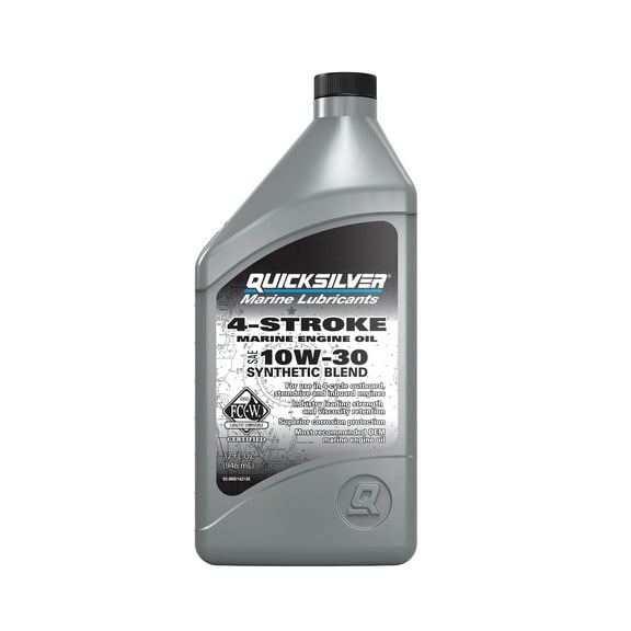 Quicksilver 10W-30 4-Stroke Synthetic Marine Engine Oil, 1 Quart