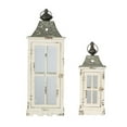 thumbnail image 3 of CC Home Furnishings Weathered Style Lanterns with Handle - 27.5" - White - Set of 2, 3 of 6