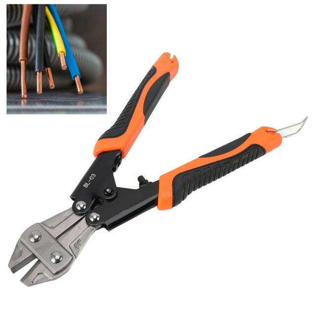 Bolt Cutter, Anti Slip Steel Silicone Compact Wire Cutter Versatile for Gardening