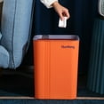 thumbnail image 4 of 2 Pieces Home Office Garbage Bin Rubbish Can Reusable Bedroom Portable Waste Basket Square Shape Rubbish Can Large Capacity Container Yellow M, 4 of 9