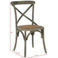 thumbnail image 4 of SAFAVIEH Franklin Country Rattan Solid Dining Bistro Chair, Weathered Grey (Set of 2), 4 of 15