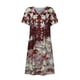 thumbnail image 4 of Puntoco Vestido De Manga Corta Con Cuello En V, Vestido Midi De Manga Corta Con Cuello En V Estampado De Verano Para Mujer Rojo Xxl, 4 of 5
