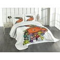 thumbnail image 3 of Ambesonne Cartoon Quilted Bedspread Set 3 Pcs, Big Fish Ocean Life, Queen Size, Multicolor, 3 of 5