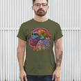 thumbnail image 3 of Tee Hunt Dean Russo Cute Gorilla T-Shirt Colorful Silverback Ape Art Men's Tee, Military Green, Medium, 3 of 5