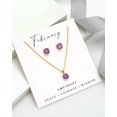 thumbnail image 2 of Goldtone February Amethyst Birthstone CZ Earring & Necklace Set, 2 of 2