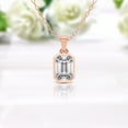 thumbnail image 3 of Diamond Pendant Necklace For Women | 3 Carat IGI Certified Emerald Shape Lab Grown Diamond | Allure Bezel Lab Diamond Pendant Necklace In 18K Rose Gold | FG-VS1-VS2 Quality Friendly Diamonds, 3 of 4