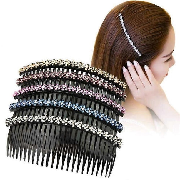 5pcs Hair Comb Clip Clamp for Lady Girls Hair Combs Rhinestone Hair Side Combs