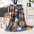 thumbnail image 2 of Pumpkin Ghost Bat Halloween Pattern Blanket,Comfortable Soft Flannel Throw Blanket,All Season,Warm Lightweight Blankets for Sofa Bed Couch Living Room Chair,60"x80", 2 of 4