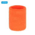 thumbnail image 3 of Uxcell Wrist Sweatbands Colorful Sports Wristbands Sweatbands Wrist for Tennis Badminton Basketball Orange 8Pack, 3 of 7