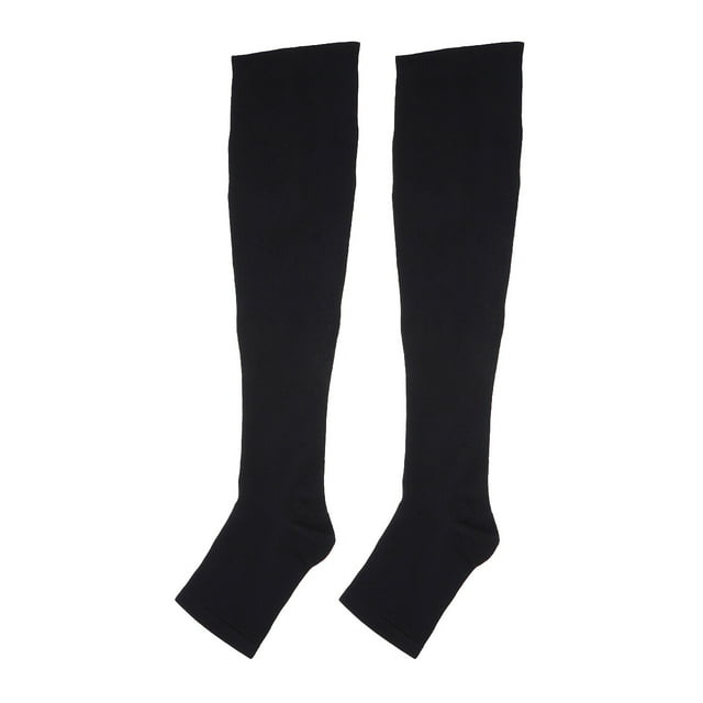 EeaseMX 1 par de medias de compresión moldeadoras para pantorrillas, elásticas, talla XXL, color negro