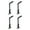4, variant on Heavy Gauge Iron Stocking Holders - Flexible Adjustable Hooks For Gloves, Scarves, Secure Wall-Mounted Display